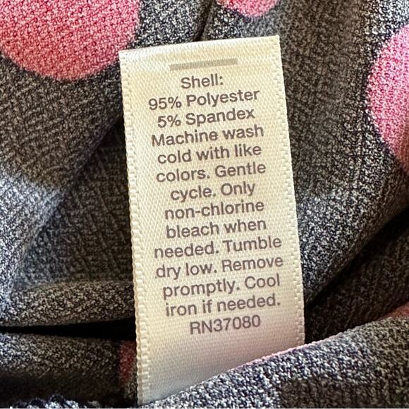 Est. 1946 Dress Dark Blue Pink Polka Dots Long Bell Sleeves Swing Large NEW - Picture 10 of 11